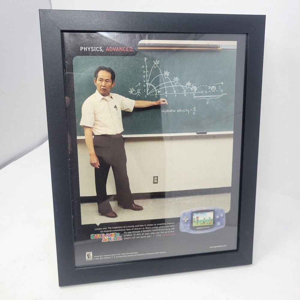 2001 Nintendo Super Mario Advance Video Game Ad - Physics,‎ Advanced Framed